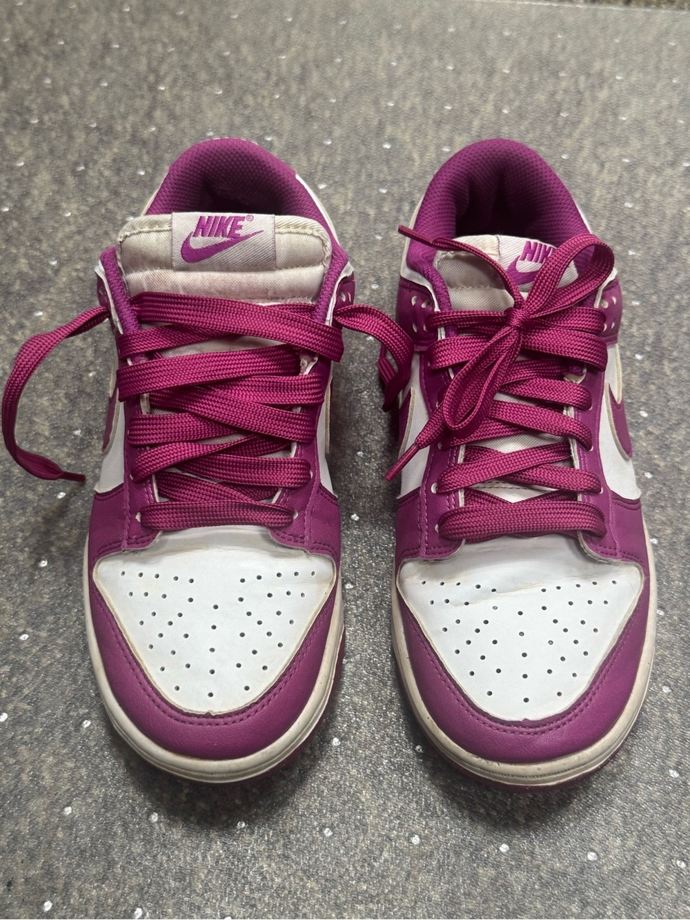 Nike Women’s Magenta and White Low-Top Sneakers